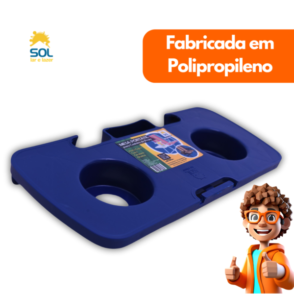 Mesa Portátil Cadeira de Praia Porta Objetos Copo Celular - Image 6