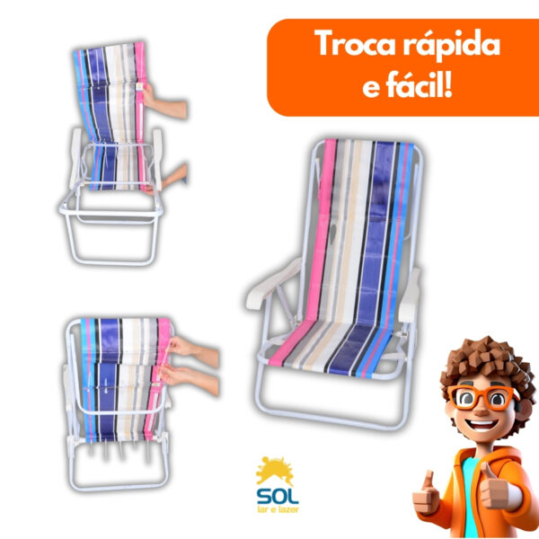Kit Refil Cadeira de Praia Deitar Alta ou Regulável 2 em 1 - Image 6