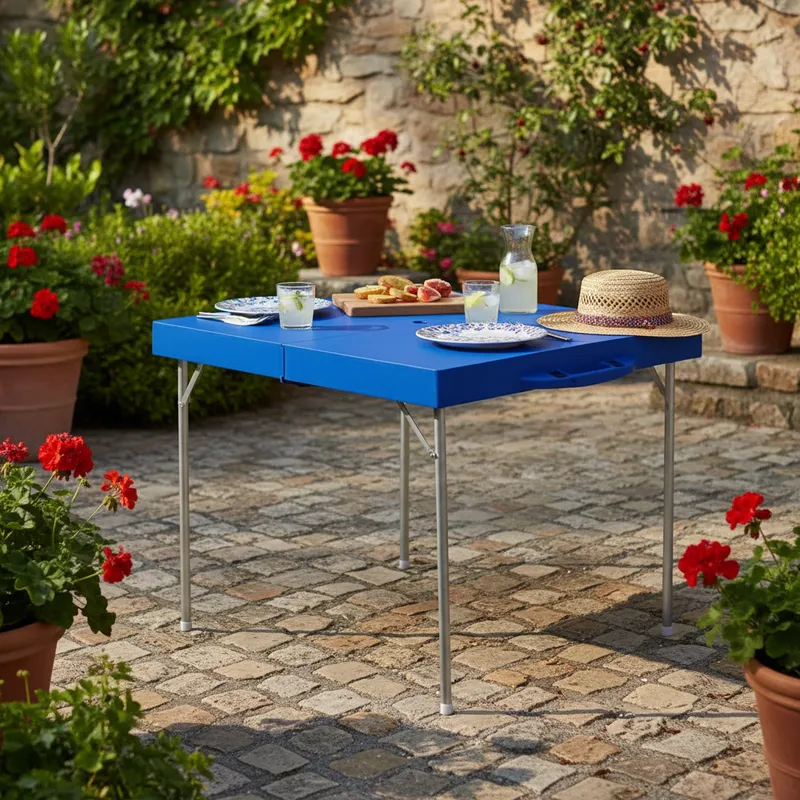Mesa De Camping Dobrável Vira Maleta Com Encaixe Guarda-sol - Essencial Trends