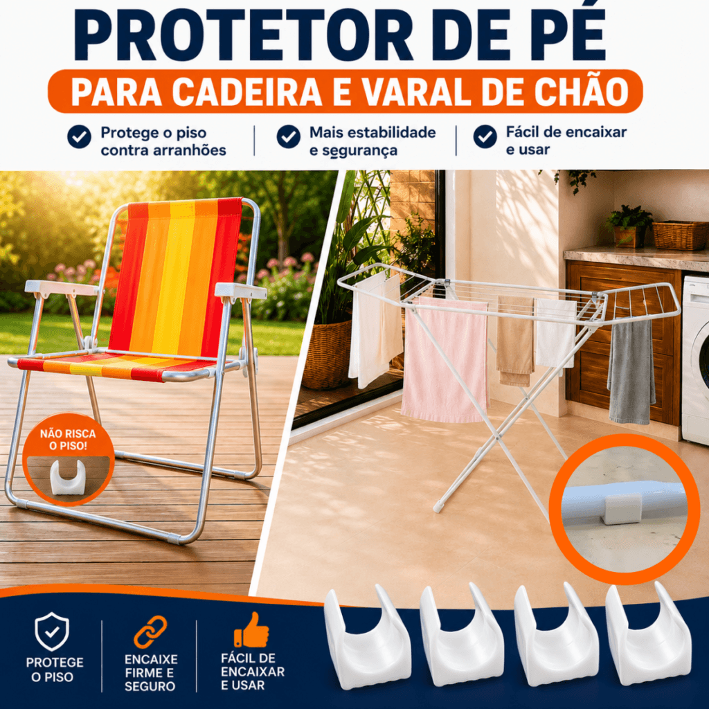 Kit 4 Sapatas para Cadeira de Praia e Varal de Chão